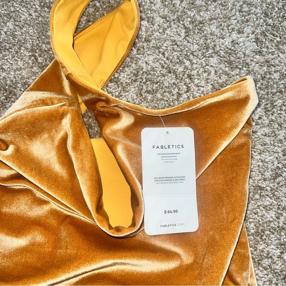 Gold Velour Bodysuit + Bralette - Picture 3 of 9
